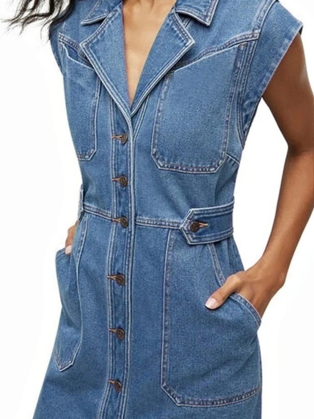 Veronica Beard Jax Denim Shirtdress Blue Size 4 Worn Once